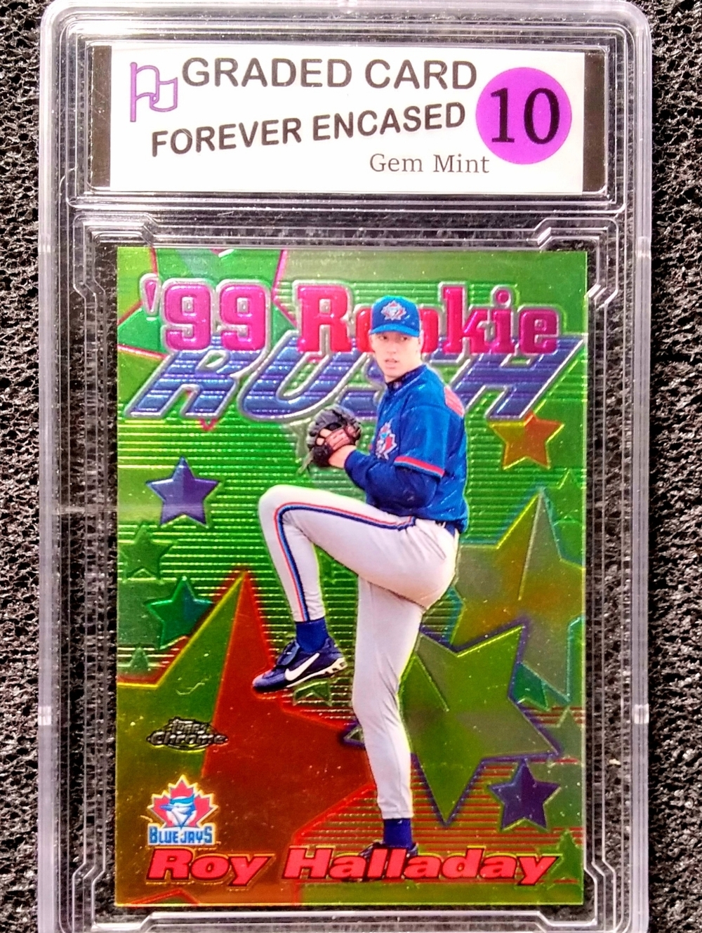 Roy Holladay Blue Jays Topps Chrome Baseball Rookie Card. Graded 10 Gem Mint